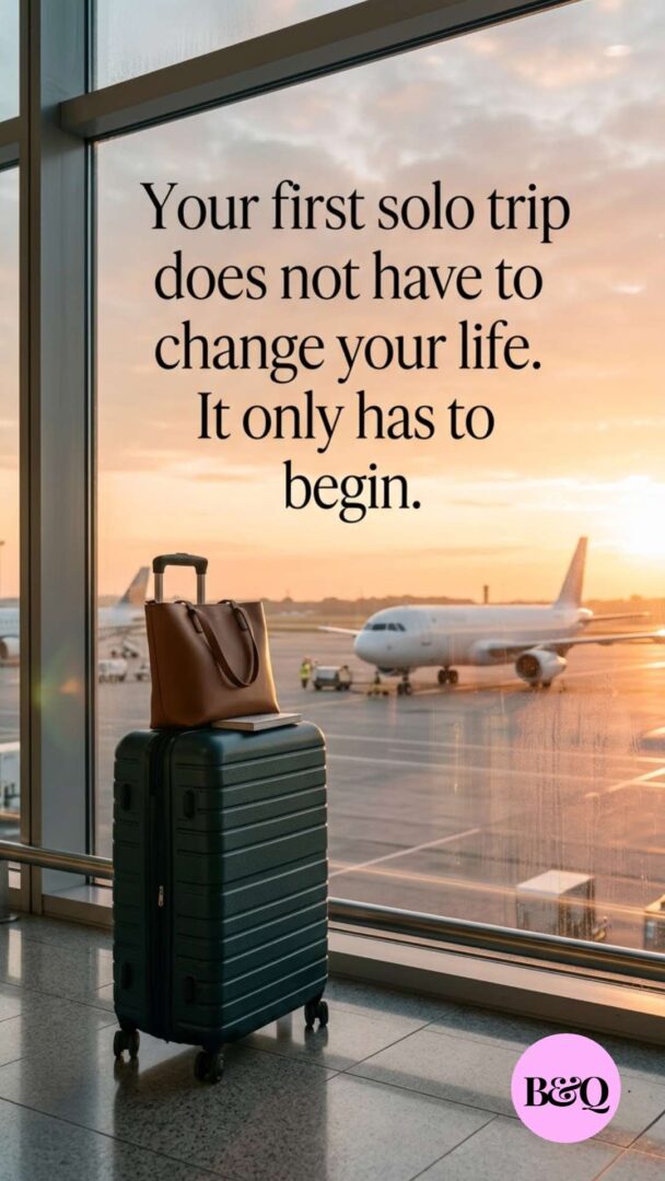 Your first solo trip does not have to change your life. It only has to begin.