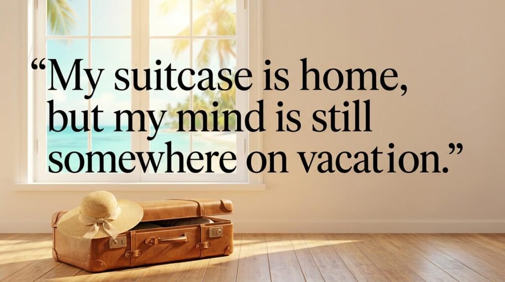 My suitcase is home, but my mind is still somewhere on vacation.