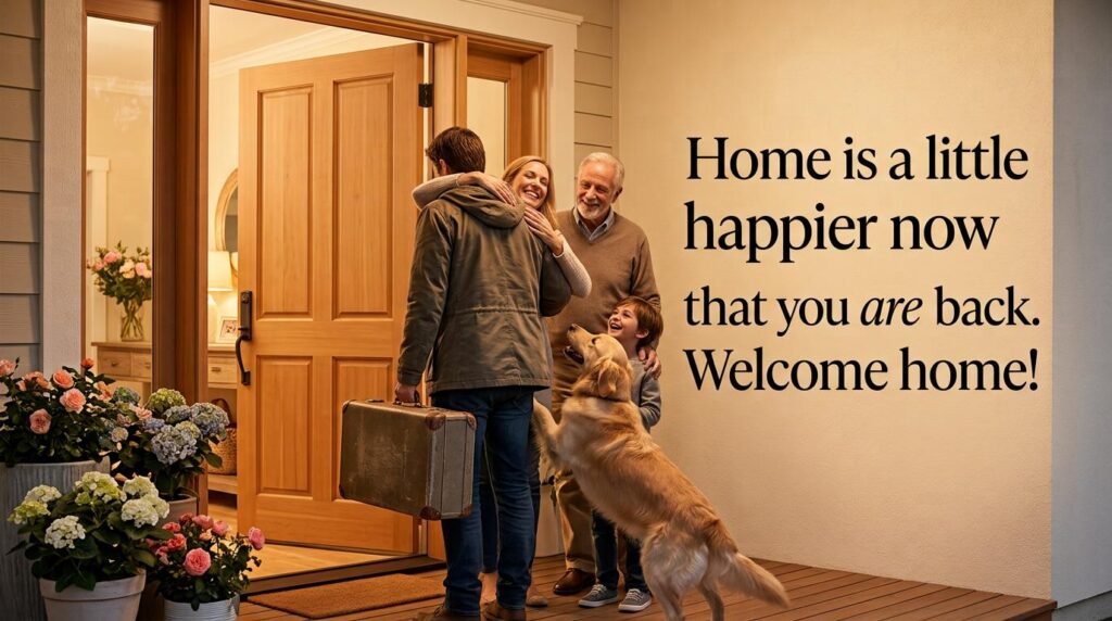 Home is a little happier now that you are back. Welcome home!