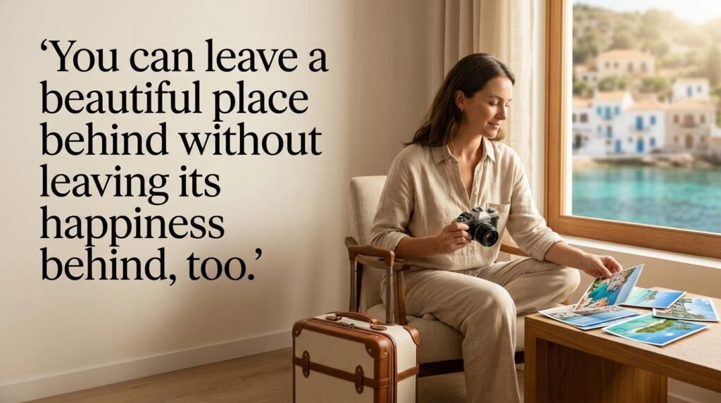 You can leave a beautiful place behind without leaving its happiness behind, too.