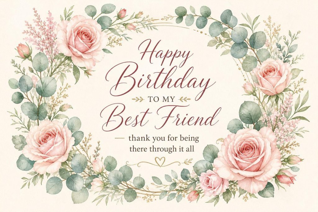 Heartfelt happy birthday card image with warm wishes for a best friend - Graphic 17
