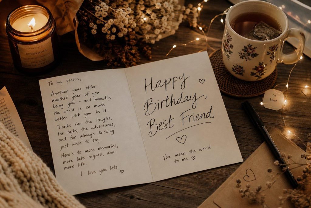 Heartfelt happy birthday card image with warm wishes for a best friend - Graphic 18