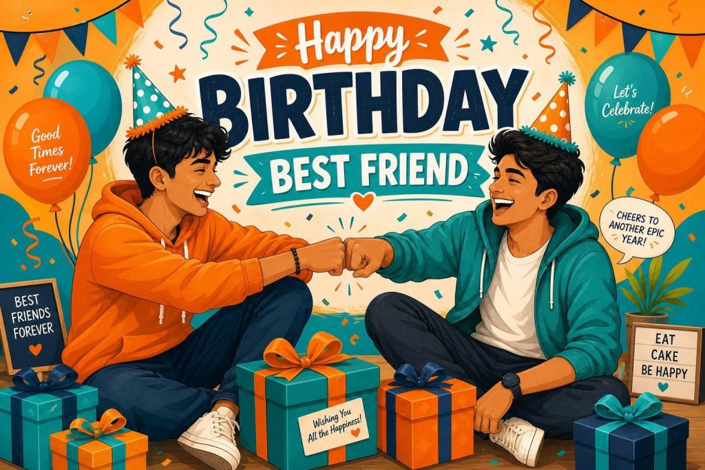 Heartfelt happy birthday card image with warm wishes for a best friend - Graphic 2