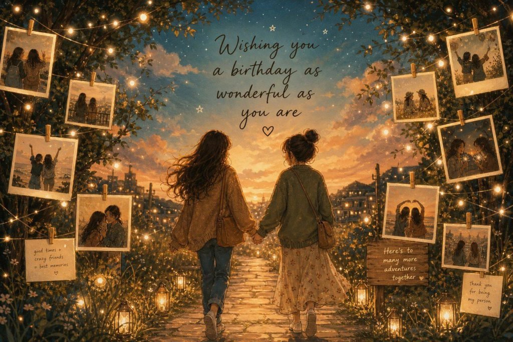 Heartfelt happy birthday card image with warm wishes for a best friend - Graphic 8