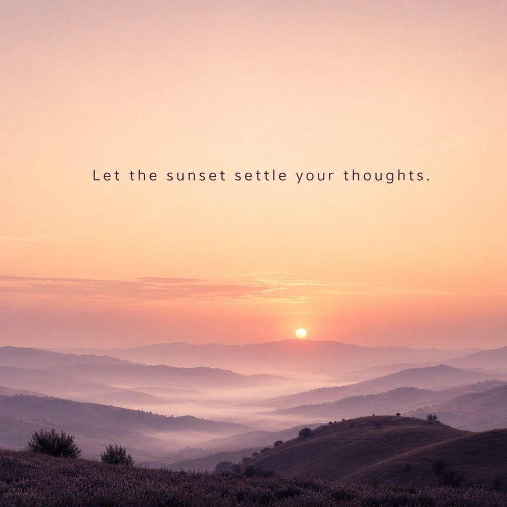 Peaceful evening window silhouette with an inspiring reflection on releasing the day - Graphic 5