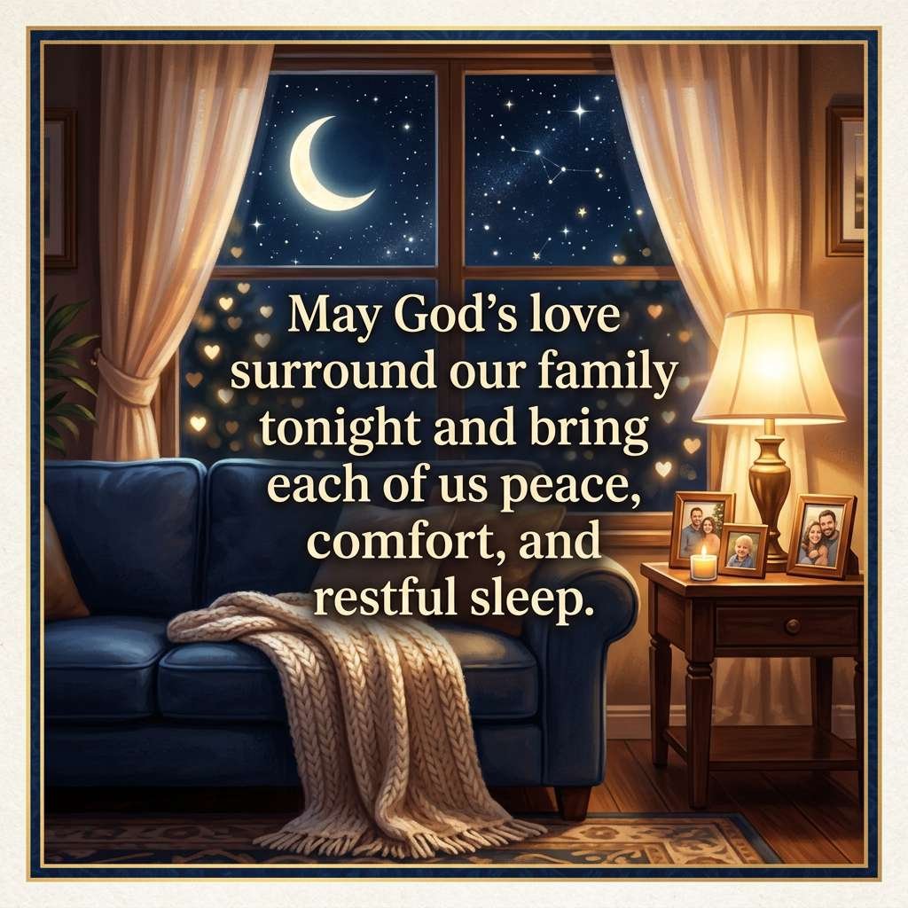 Warm nighttime family blessing
