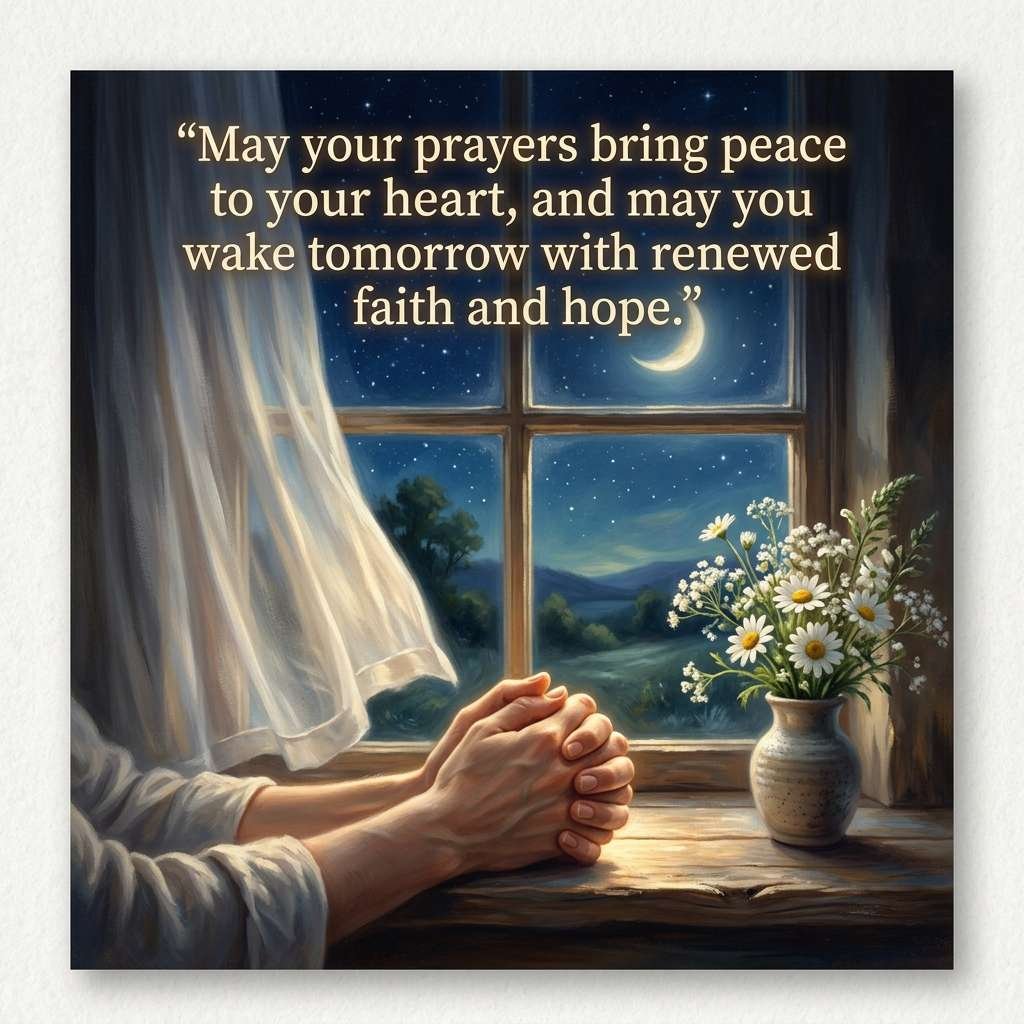  Hands in prayer with soft evening light
