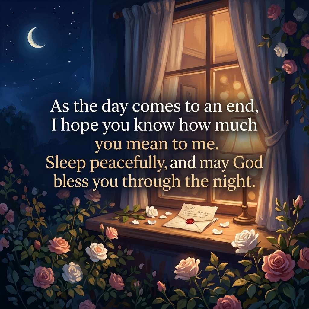 Stars with affectionate good night message