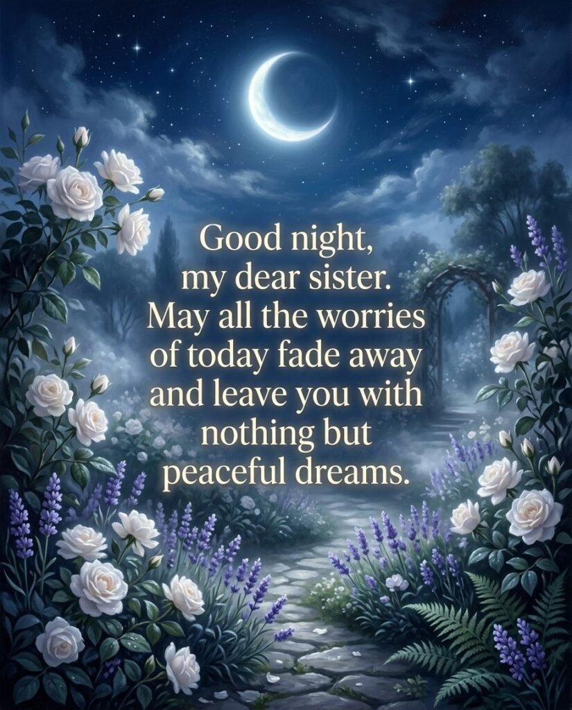 Good night, my dear sister. No matter how old we get, you’ll always be someone I’ll love and look out for.