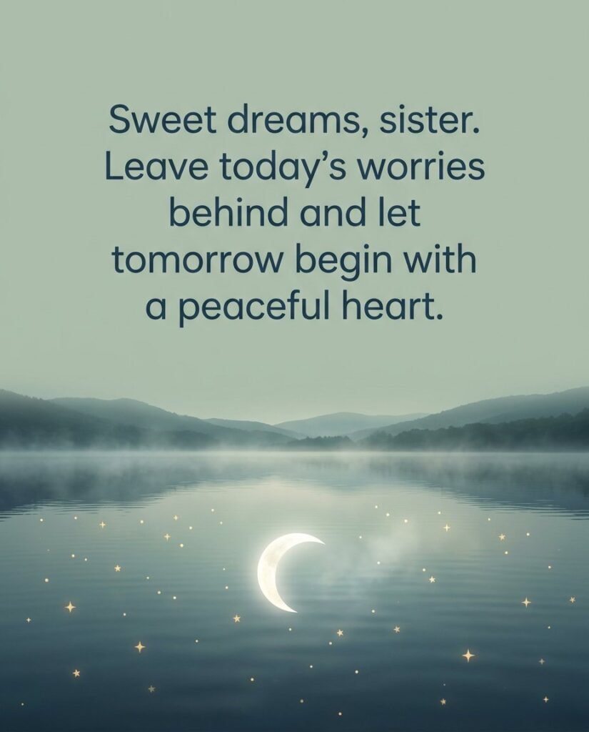 Sweet dreams, sister. Leave today’s worries behind and let tomorrow begin with a peaceful heart.
