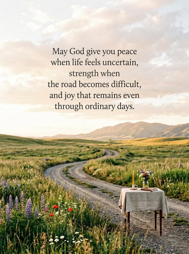 Elegant floral birthday card with a God bless you prayer and golden accents - Graphic 8