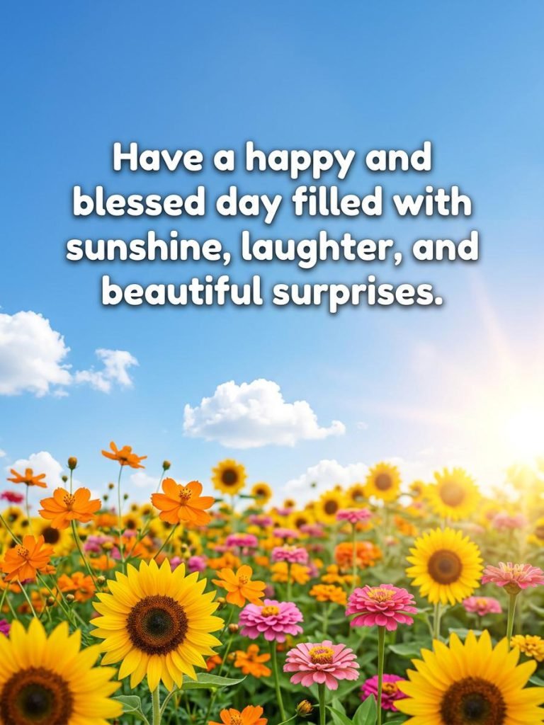 Warm sunflower photo card with Have a Blessed Day written in elegant typography - Graphic 9