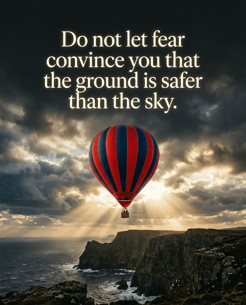 Vibrant hot air balloon drifting peacefully over misty morning hills - Graphic 7