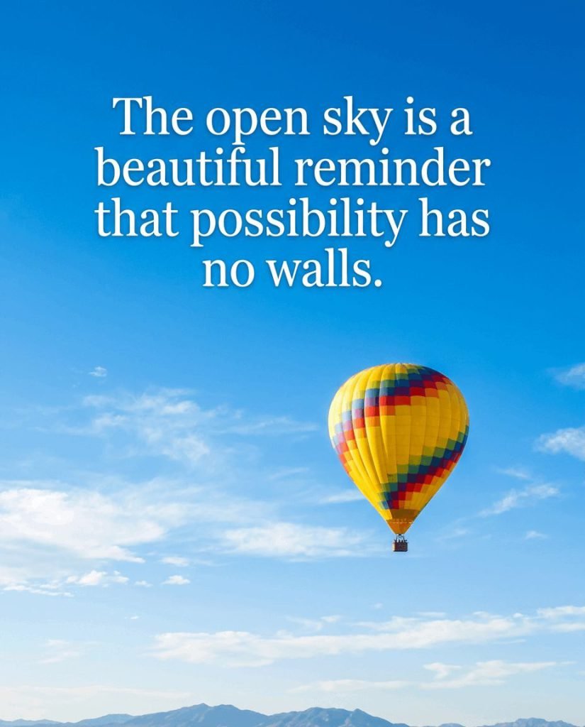 Vibrant hot air balloon drifting peacefully over misty morning hills - Graphic 8