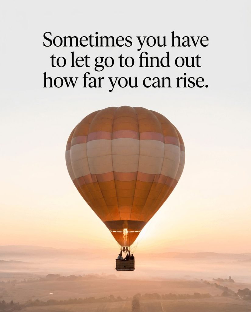 Vibrant hot air balloon drifting peacefully over misty morning hills - Graphic 9