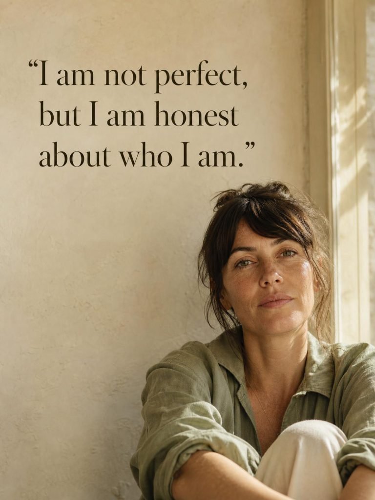 Serene quote card on self-acceptance and embracing imperfection