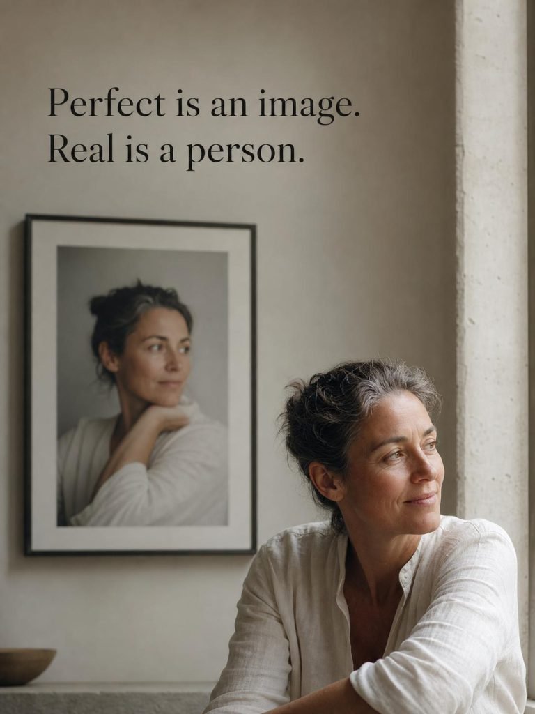 Serene quote card on self-acceptance and embracing imperfection - Graphic 3