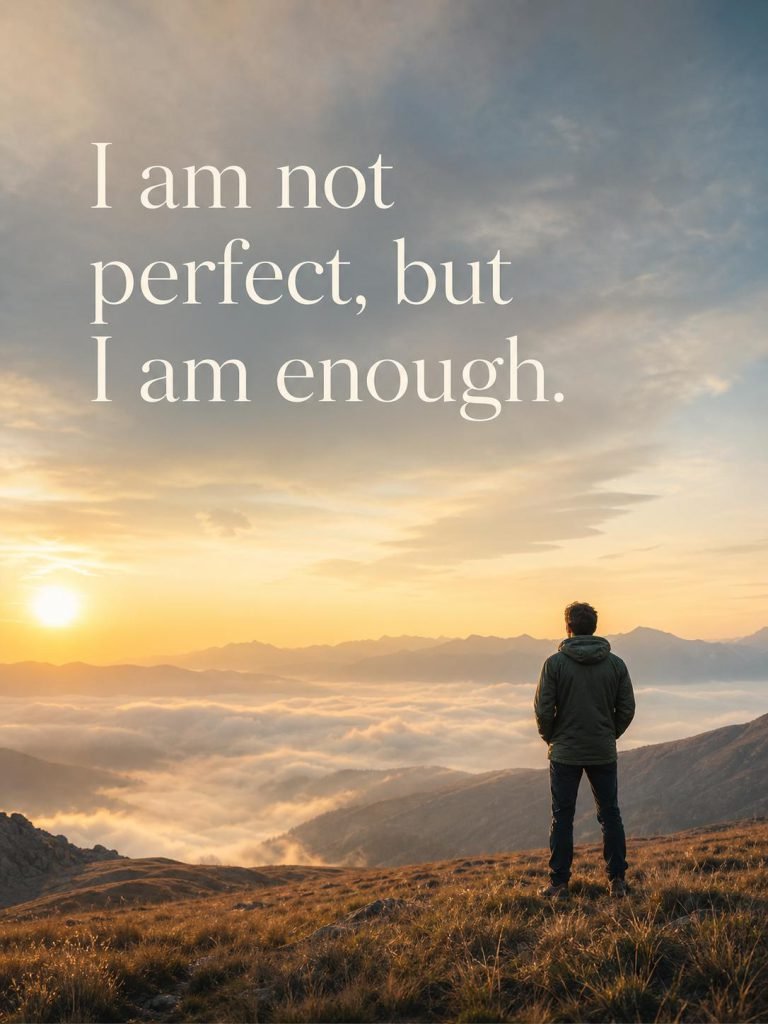 Serene quote card on self-acceptance and embracing imperfection - Graphic 4