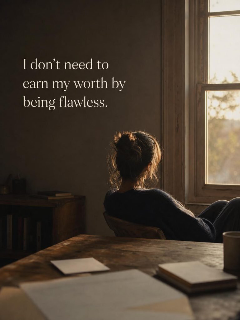 Serene quote card on self-acceptance and embracing imperfection - Graphic 5