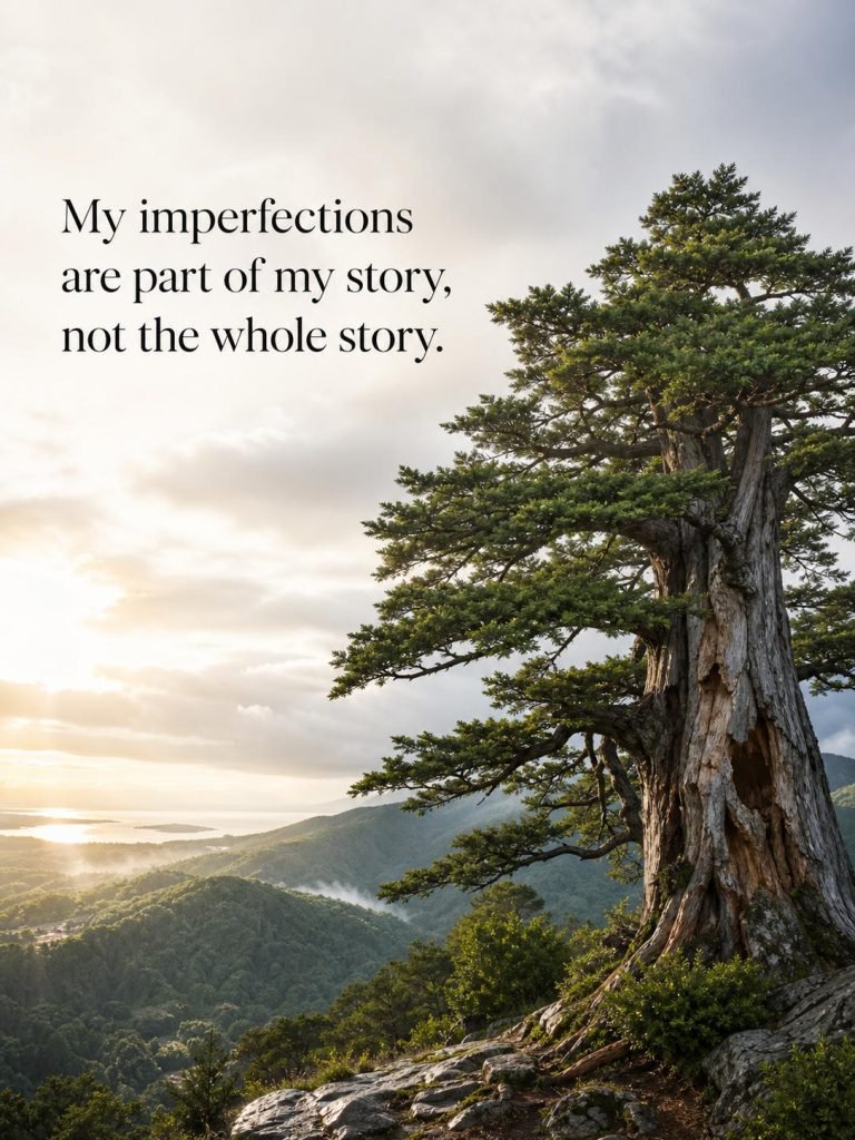 Serene quote card on self-acceptance and embracing imperfection - Graphic 9