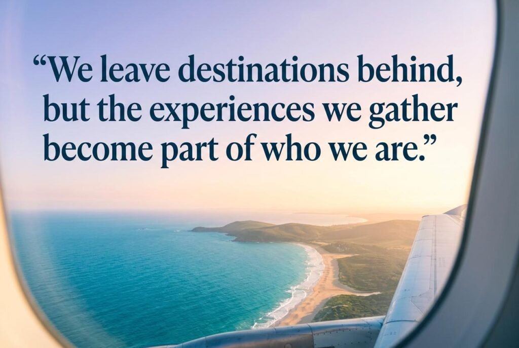 We leave destinations behind, but the experiences we gather become part of who we are.