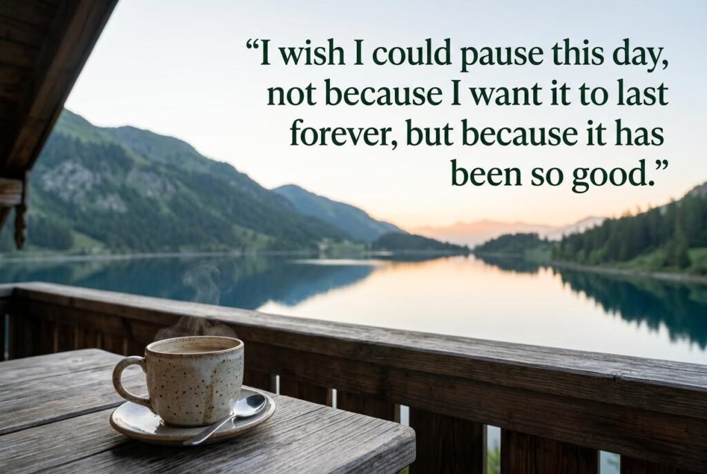 I wish I could pause this day, not because I want it to last forever, but because it has been so good.