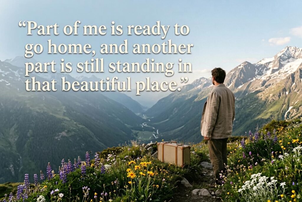 Part of me is ready to go home, and another part is still standing in that beautiful place.
