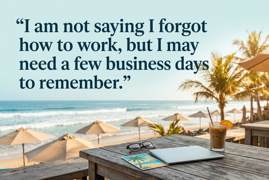 I am not saying I forgot how to work, but I may need a few business days to remember.