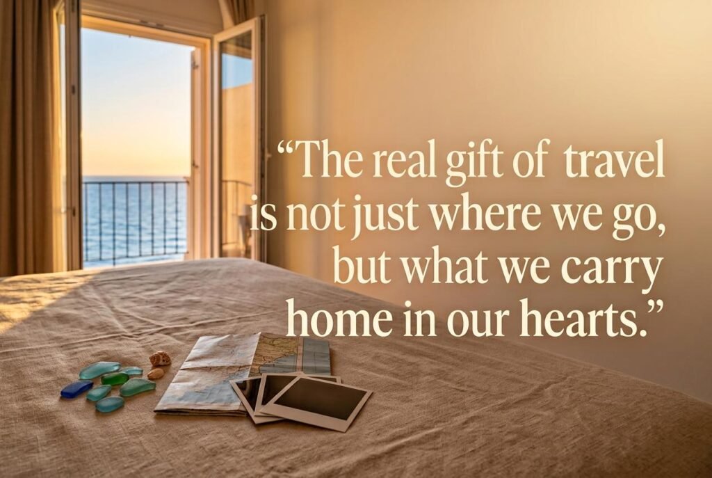 The real gift of travel is not just where we go, but what we carry home in our hearts.