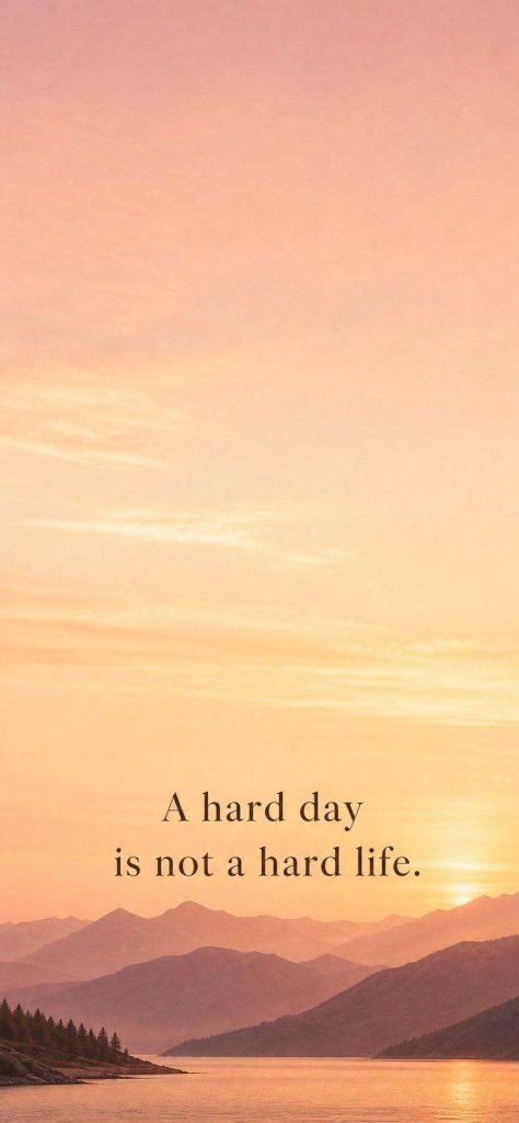 Minimalist vertical phone wallpaper featuring a peaceful lock screen quote