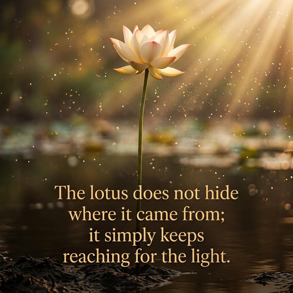 Pristine pink lotus blossom blooming in tranquil water with quote on resilience - Graphic 2