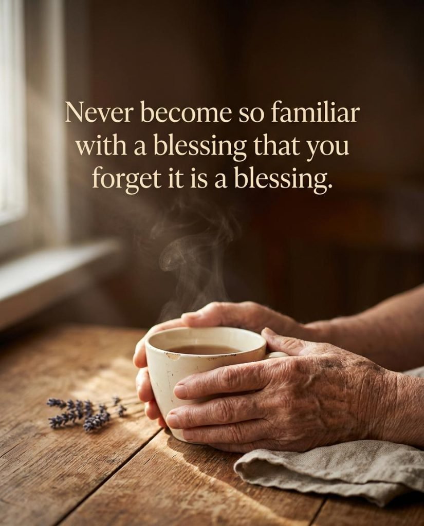 Warm rustic cup of tea with an evocative quote on valuing life's quiet moments - Graphic 2