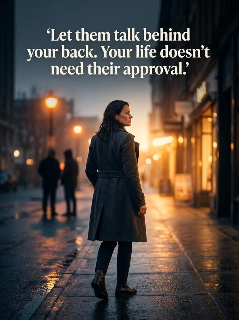 Motivational quote graphic about maintaining dignity and ignoring gossip