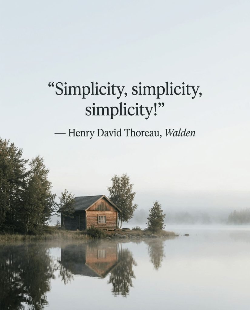 Aesthetic typography card with a quote about finding joy in simple living - Graphic 2