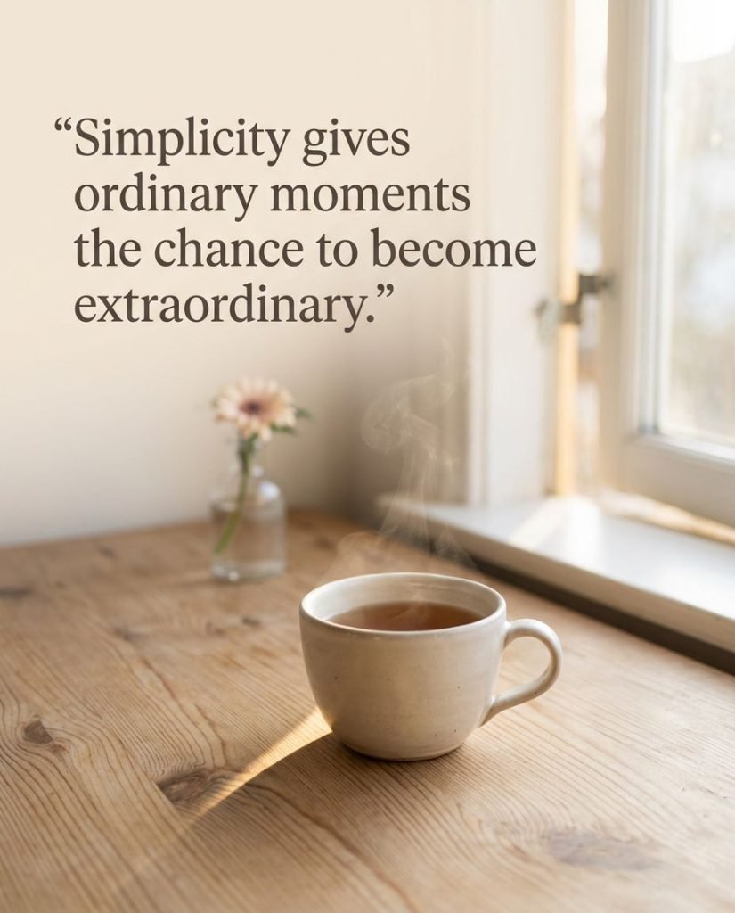 Aesthetic typography card with a quote about finding joy in simple living - Graphic 5
