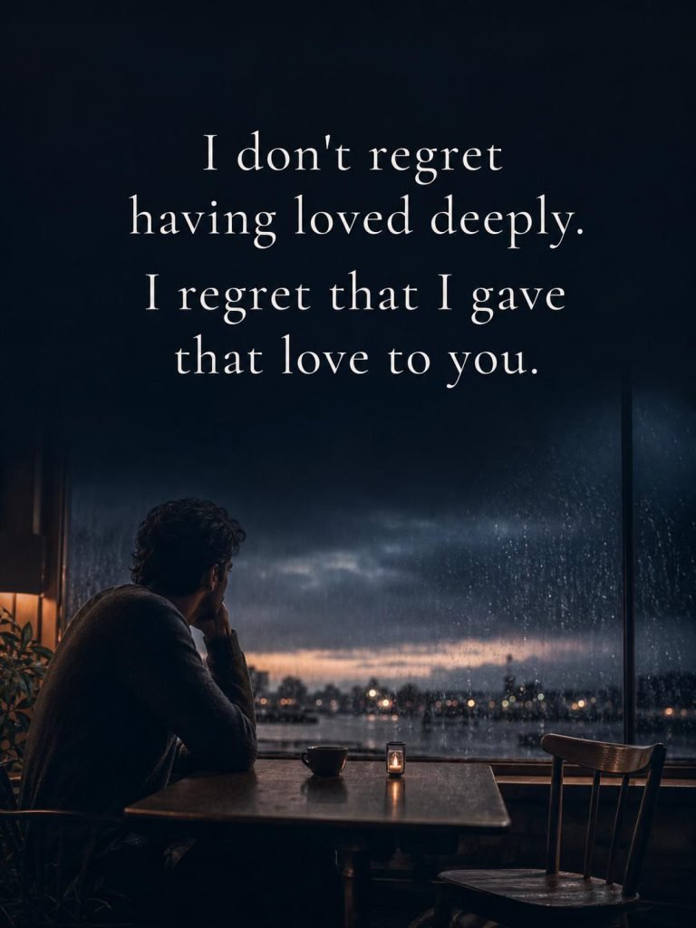 Poignant reflection card about releasing past regret and choosing healing