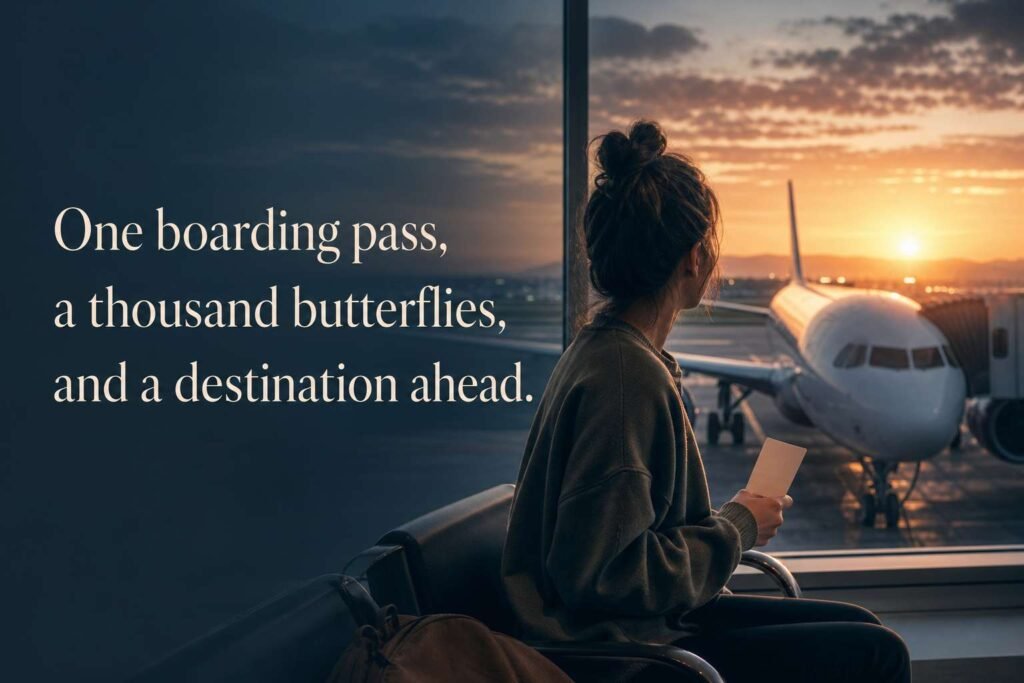 One boarding pass, a thousand butterflies, and a destination ahead.