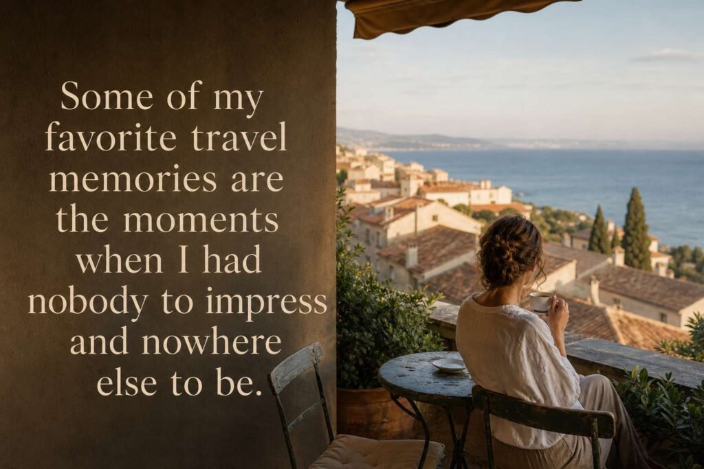 Some of my favorite travel memories are the moments when I had nobody to impress and nowhere else to be.