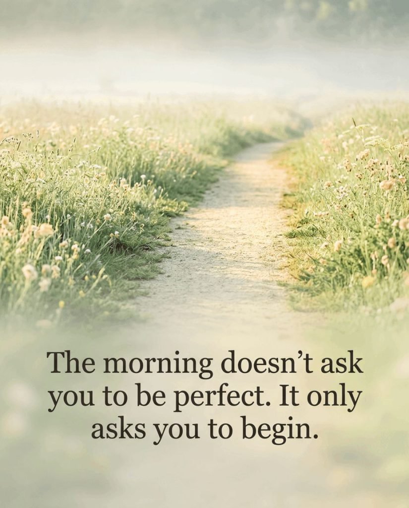 Inspirational morning quote card about greeting the dawn with a calm and grateful heart - Graphic 2