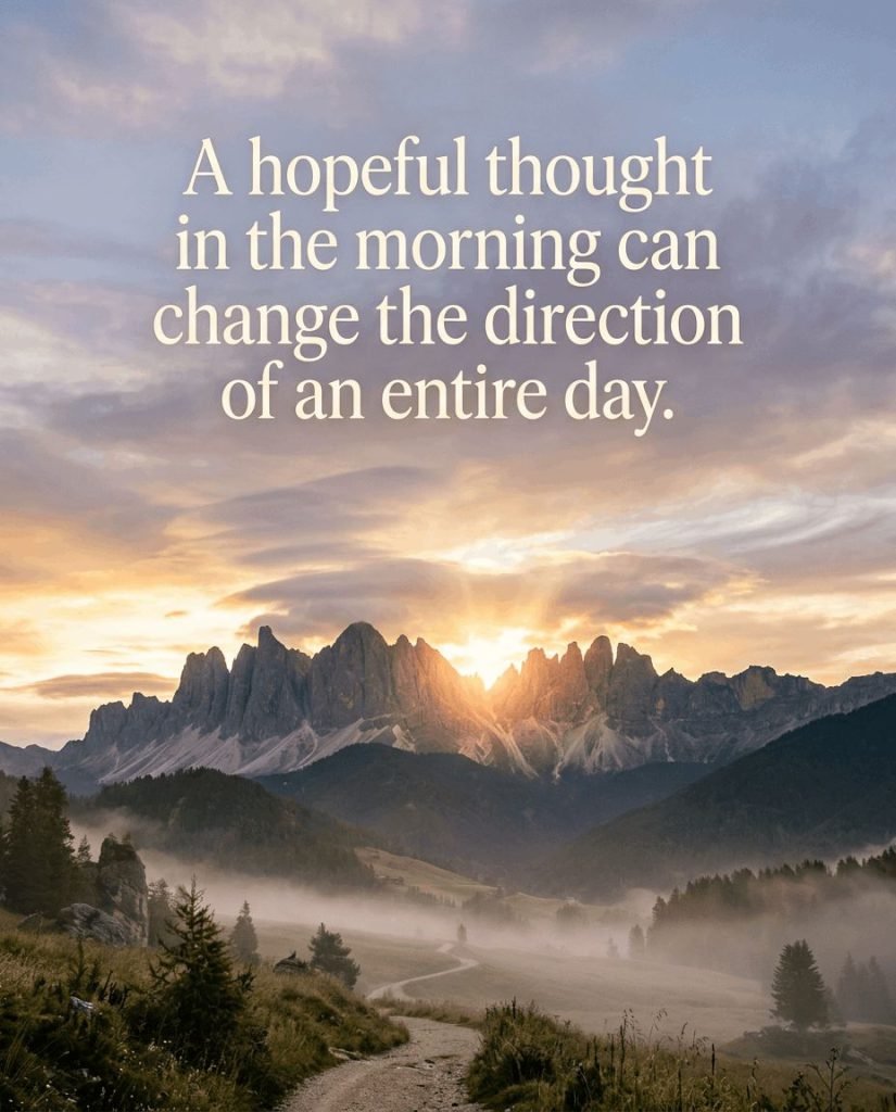 Inspirational morning quote card about greeting the dawn with a calm and grateful heart - Graphic 3