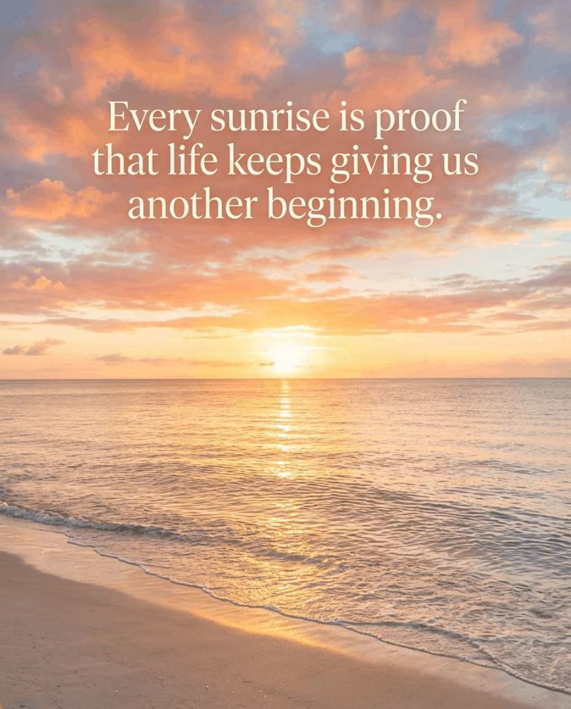 Inspirational morning quote card about greeting the dawn with a calm and grateful heart - Graphic 5
