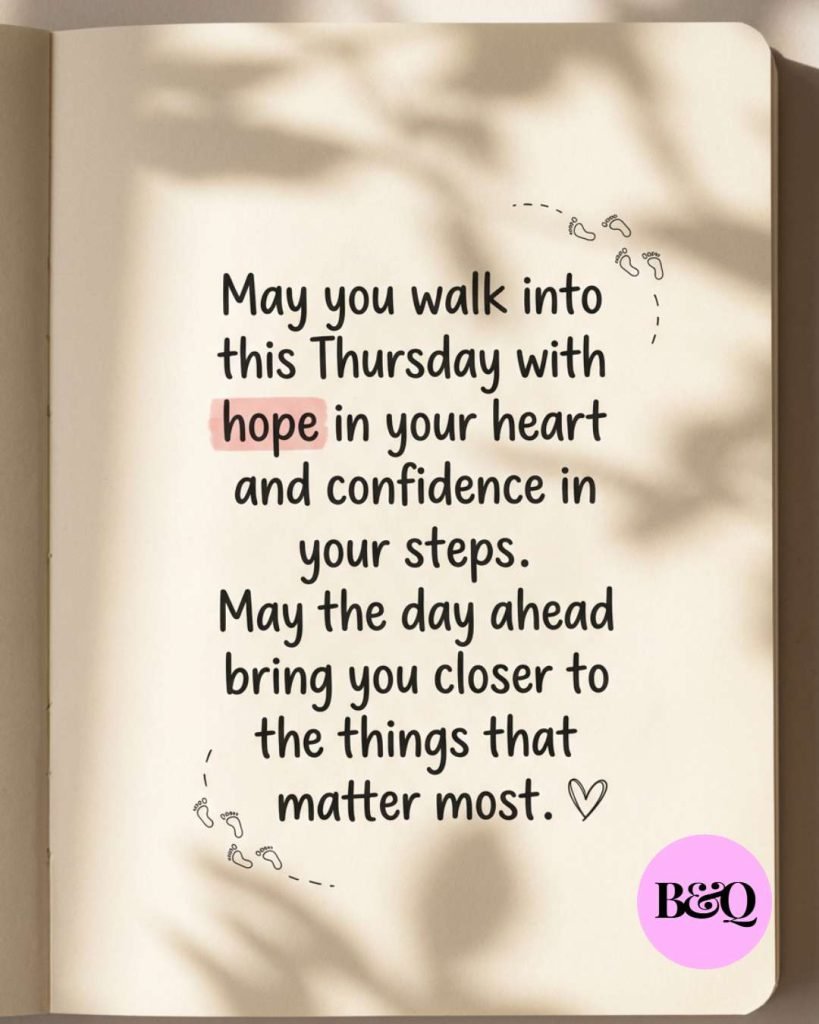 Thursday blessings card with morning sunlight and prayers for clarity and joy - Graphic 4
