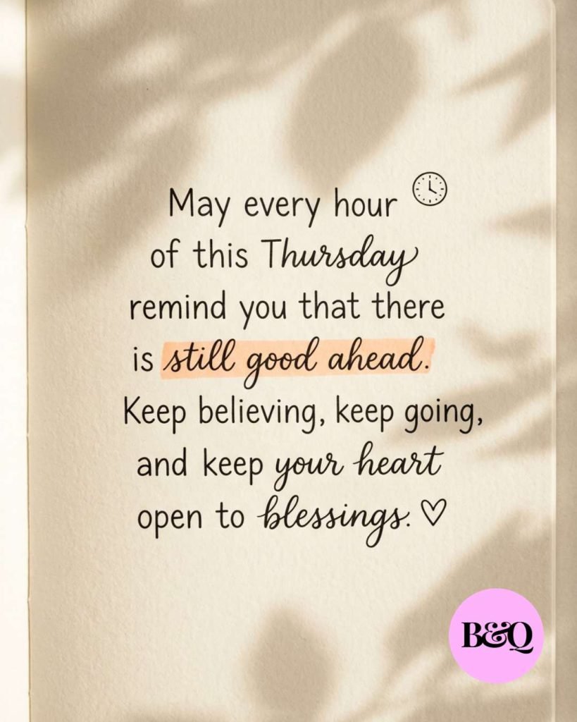 Thursday blessings card with morning sunlight and prayers for clarity and joy - Graphic 5