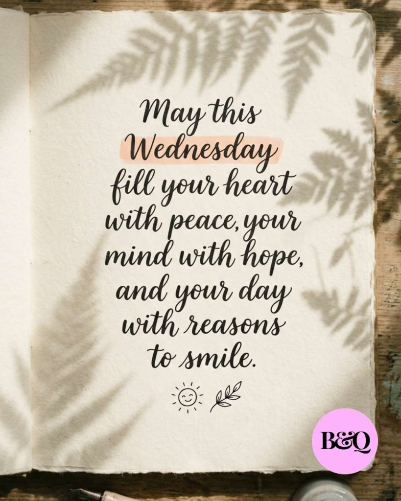 May this Wednesday fill your heart with peace, your mind with hope, and your day with reasons to smile.