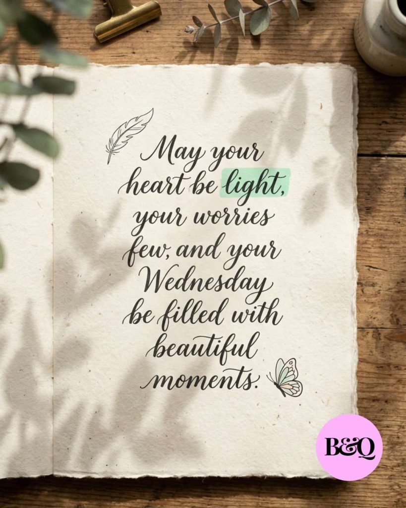May your heart be light, your worries be few, and your Wednesday be filled with beautiful moments